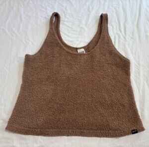 PINK Victoria's Secret Women’s Size XL Fuzzy Tank Top Loungewear Chocolate Brown